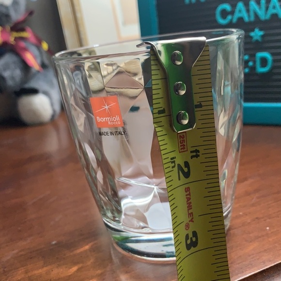 4pc Bormioli Rocco 13oz Glass Cup Made in Italy Diamond Style Design - Picture 5 of 5